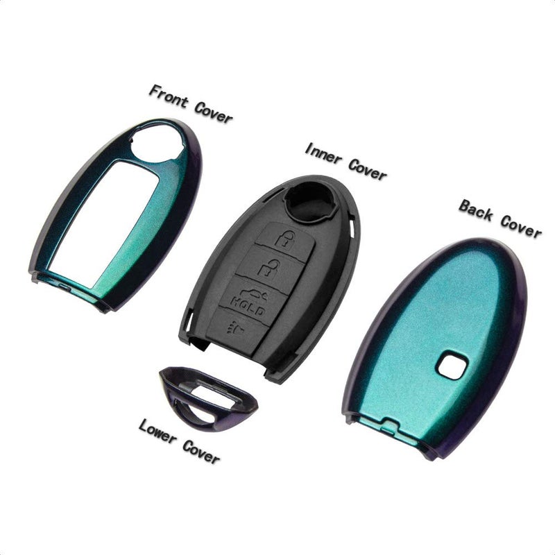 TANGSEN Key Fob Case Black Cover Compatible with Infiniti EX FX X G JX M Q QX Series Altima Coupe Armada GTR Maxima Murano Cross CABRIOLET Pathfinder Rogue SENTRA Versa 4 Button Keyless Entry Remote - Image 2